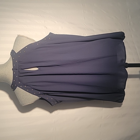 INC. Cold-Shoulder Studded Keyhole-Neck Blouse, Created for Macy's, Size: PXL - Picture 5 of 10